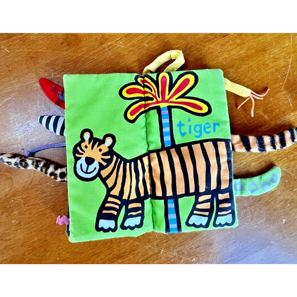 Jellycat Anne Wilkinson "Jungly Tails" with Tags Washable Sensory Cloth Book - Picture 2 of 5